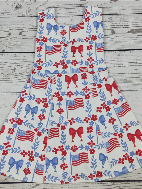 Patriotic Bow/Flag Athletic Dress (PREORDER)