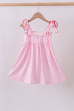 Pink watermelon embroidery ruffle dress