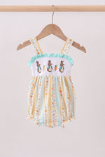 Floral bunny embroidery ruffle bubble