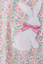 Floral bunny applique ruffle shorts set