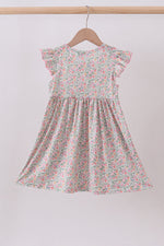 Floral bunny applique ruffle dress