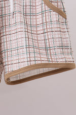 Brown plaid bunny applique shorts set