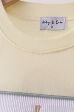Yellow cross sheep embroidery top