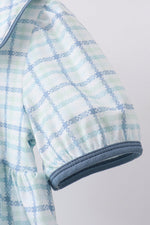 Blue plaid duck smocked ruffle shorts set