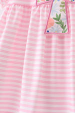 Pink stripe cross applique ruffle shorts set