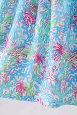 Mint island bloom ruffle dress