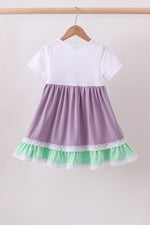 Purple lace rainbow ruffle dress
