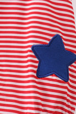 Red stripe star applique bubble