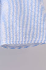 Blue crab embroidery stripe shorts swimsuit