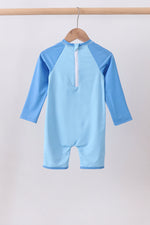 Blue crab embroidery one-piece swimsuit