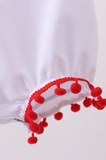 White bow sequin skort set