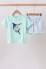 Mint Swordfish Applique Set