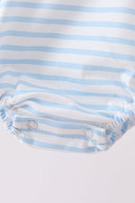 Blue Sports Ball Stripe Applique Bubble