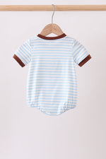 Blue Sports Ball Stripe Applique Bubble