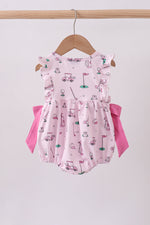 Pink golf print ruffle bubble