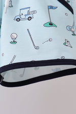 Navy golf print shorts set