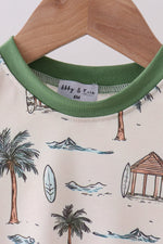 Green beach print bubble
