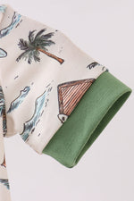 Green beach print bubble