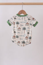 Green beach print bubble