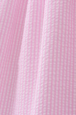 Pink stripe seersucker strawberry smocked dress