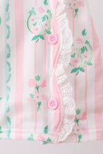 Pink floral print bow dress
