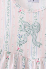 Bow Floral Applique Bloomer Set