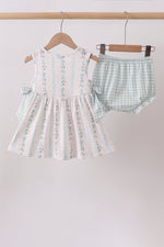 Bow Floral Applique Bloomer Set
