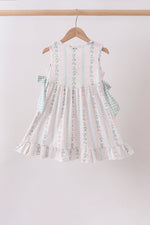 Bow Floral Applique Dress