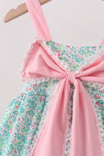 Pink Bow Floral Dress