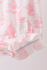 Pink Sailboat Embroidered Bubble
