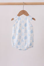 Blue Sailboat Embroidered Bubble