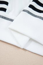 Sophie Striped Colorblock Patchwork Oversized Sweatshirt - Black