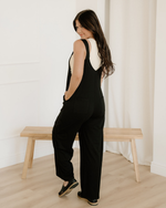 Zinnia Raw Seam Big Flower Patched Loose Overall Jumper