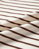 Serena Stripe Ribbed Round Neck Trim Loose Tank Top - Brown