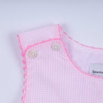 Pink princess hand smocked plaid dress
