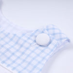 Blue character hand smocked gingham bubble