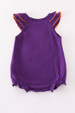Purple I love clemson applique ruffle bubble
