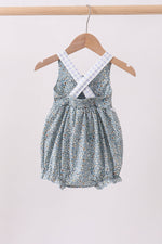Floral puppy embroidery ruffle bubble