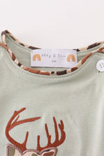 Sage camouflage deer applique bubble