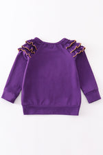 Puprle go tigers embroidery girl top