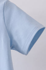 Blue sailboat embroidery top