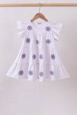 White fireworks sequin tiered ruffle dress