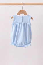 Blue god bless America flag french knot ruffle bubble