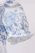 Blue rose smocked bubble