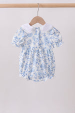 Blue rose smocked bubble