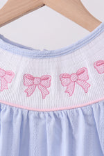 Blue bow smocked dress