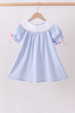 Blue bow smocked dress