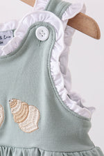 Sage starfish shell embroidery bloomer set