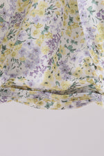 Golden meadow floral smocked ruffle bubble