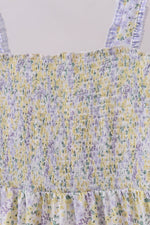 Golden meadow floral smocked tiered dress (length 41.33inch)